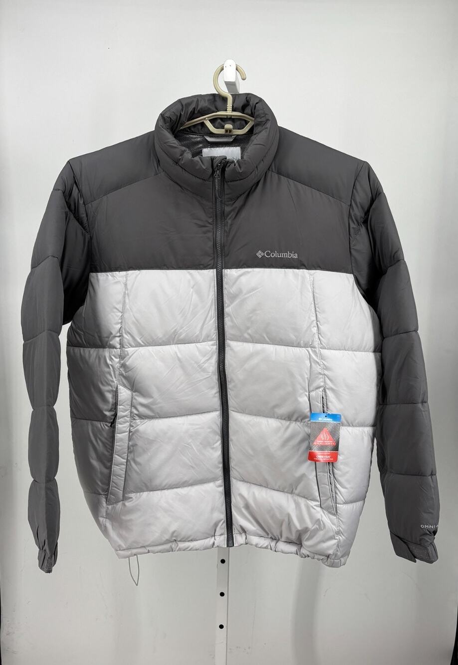 Columbia Pike Lake II Jacket Mens L Gray Silver Water Resistant Insulated Puffer